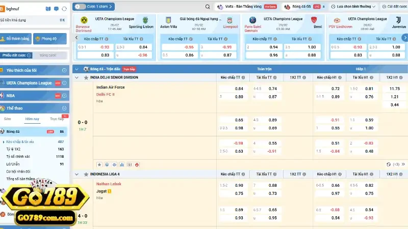 Nhiều lựa chọn cá cược đa dạng